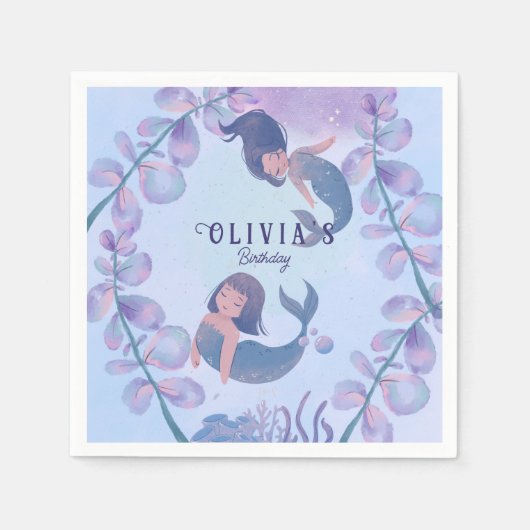 Zwei tanzende Meerjungfrau Serviette (Vorderseite)