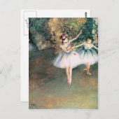 Zwei Tänzer auf einer Bühne 1874 Degas Postkarte (Vorne/Hinten)