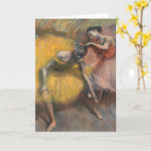 Zwei Tänzer, gelb und rosa | Edgar Degas Karte (Gelbe Blume)