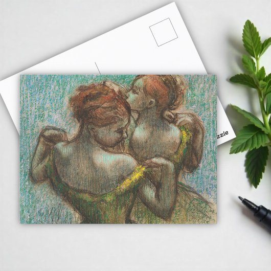 Zwei Tänzer, halb lang, Degas Art Postkarte