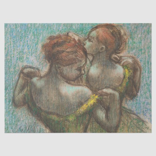 Zwei Tänzer, halb lang, Degas Art Seidenpapier (Vorderseite)