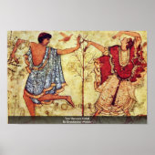 Zwei Tänzer im Detail von Etruskischer Meister Poster (Vorne)