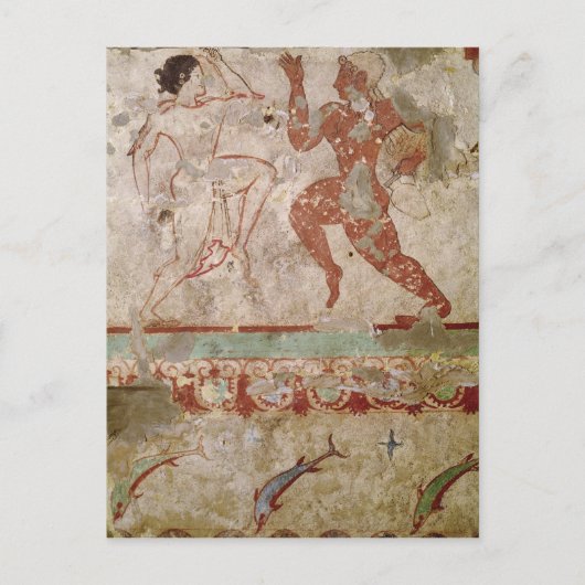 Zwei Tänzer und Delphine Postkarte (Vorderseite)