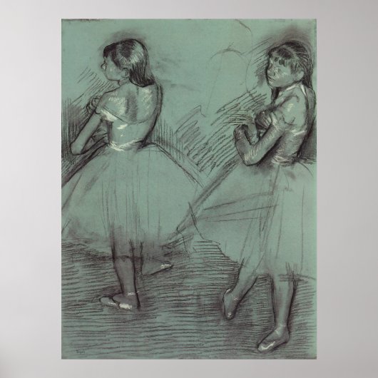 Zwei Tänzer von Edgar Degas, Vintage Ballettkunst Poster (Vorne)