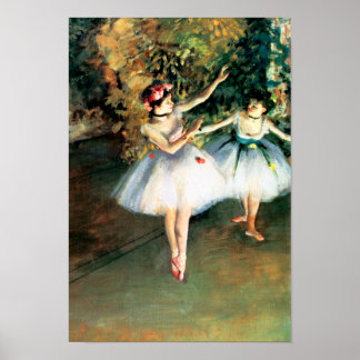 Zwei Tänzerinnen auf einer Bühne von Degas Poster