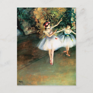 Zwei Tänzerinnen auf einer Bühne von Degas Postkarte