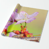 Zwei tapfere Sakura-Blume und farbenfroher Hinterg Geschenkpapier (Ungerollt)