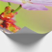Zwei tapfere Sakura-Blume und farbenfroher Hinterg Geschenkpapier (Ecke)