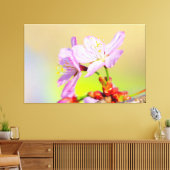 Zwei tapfere Sakura-Blume und farbenfroher Hinterg Leinwanddruck (Insitu (Wohnzimmer))