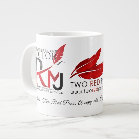 Zwei Tasse für Red Pens Editing Service (Vorderseite Links)