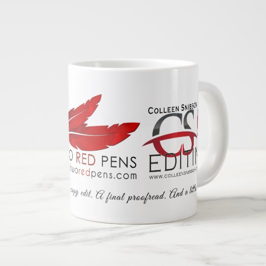 Zwei Tasse für Red Pens Editing Service (Vorderseite Rechts)