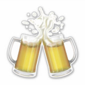 Zwei Tasse mit einem leichten Bier. Aufkleber (Vorderseite)