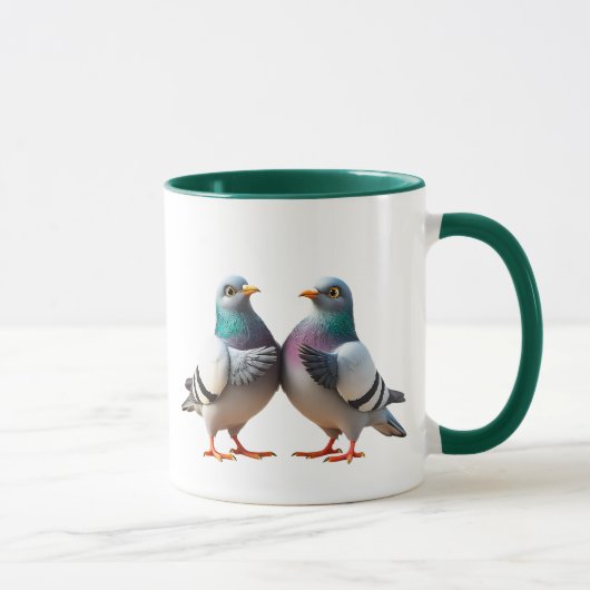 Zwei Tauben, die reden. Tasse (Rechts)