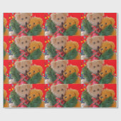 Zwei Teddybären mit Grün und Bogen Geschenkpapier (Flach)