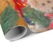 Zwei Teddybären mit Grün und Bogen Geschenkpapier (Rolleneckpunkt)