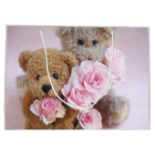Zwei Teddybären mit Rose Große Geschenktüte (Rückseite)