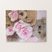 Zwei Teddybären mit Rose Puzzle (Horizontal)
