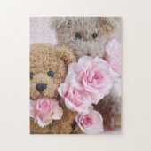 Zwei Teddybären mit Rose Puzzle (Vertikal)