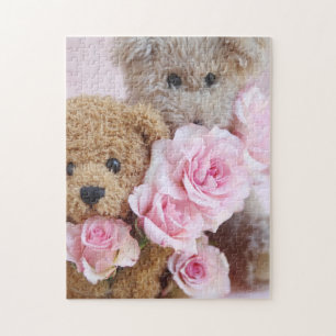 Zwei Teddybären mit Rose Puzzle