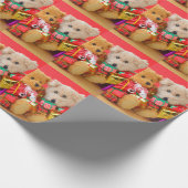 Zwei Teddybären mit Weihnachtsgeschenken Geschenkpapier (Ecke)