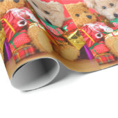 Zwei Teddybären mit Weihnachtsgeschenken Geschenkpapier (Rolleneckpunkt)