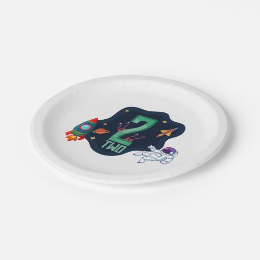 Zwei Teller der Moon Birthday Party (Schrägansicht)