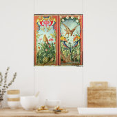 Zwei Teppichtafeln, aus denen sich ein Falten zusa Poster (Küche)