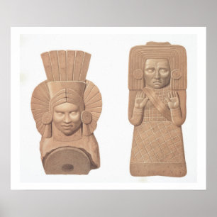 Zwei Terrakotta-Figuren aus Palenque, pla Poster