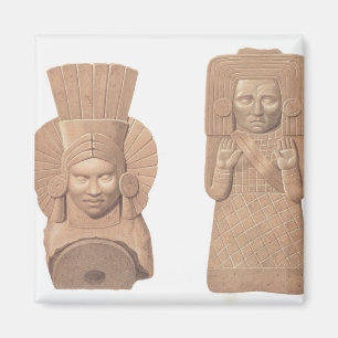 Zwei Terrakottazahlen der Frauen von Palenque, Magnet