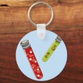 Zwei Teströhren mit roten Blutkörperchen Schlüsselanhänger (Vorderseite)