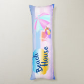 Zwei Themen Blau und Rosa Beach House Kissen (Rückseite (Vertikal))