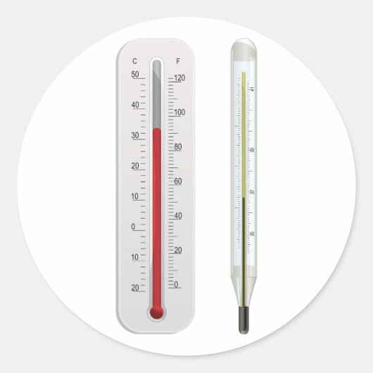 Zwei Thermometer-Aufkleber Runder Aufkleber (Vorderseite)
