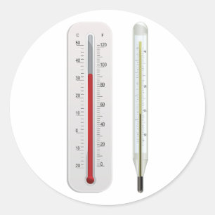 Zwei Thermometer-Aufkleber Runder Aufkleber