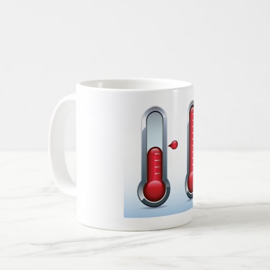 Zwei Thermometer Kaffeetasse (Vorderseite Links)