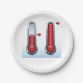 Zwei Thermometer Pappteller (Vorderseite)