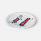 Zwei Thermometer Pappteller (Schrägansicht)