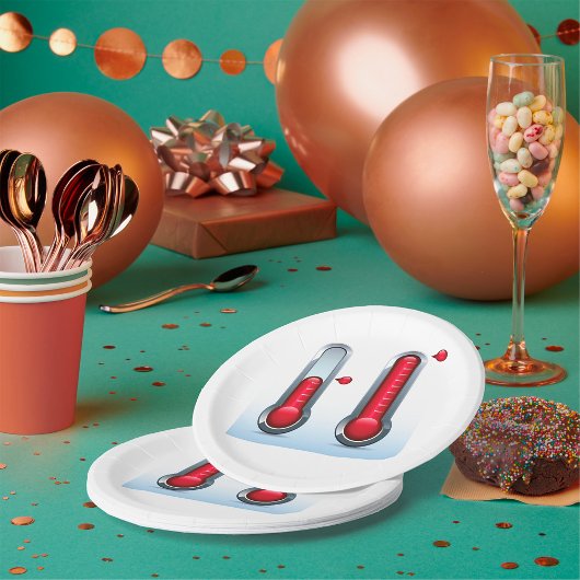 Zwei Thermometer Pappteller