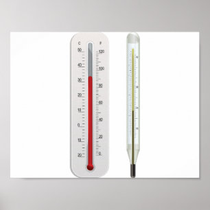 Zwei Thermometer-Plakat Poster