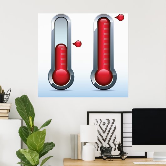 Zwei Thermometer Poster (Heimbüro)