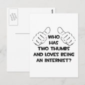 Zwei Thumbs und Lieben als Internist Postkarte (Vorne/Hinten)