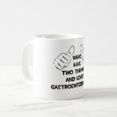 Zwei Thumbs und Lieben Gastroenterologie Kaffeetasse (Vorderseite Links)
