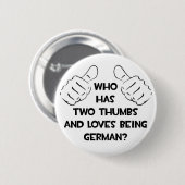 Zwei Thumbs und Lieben sind Deutsch Button (Vorne & Hinten)