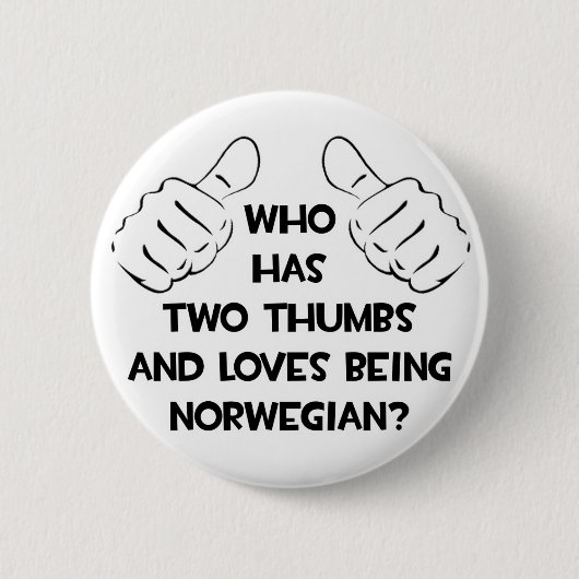 Zwei Thumbs und Lieben sind Norwegisch Button (Vorderseite)
