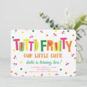 Zwei-Ti Fruiti zweite Geburtstagsparty Einladung (Stehend Vorderseite)