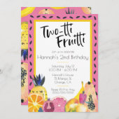 Zwei-Ti Fruitti tropische Früchte Thema 2. Geburts Einladung (Vorne/Hinten)