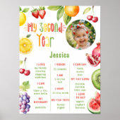 Zwei-Ti frutti 2. Geburtstag Foto Meilenstein Poster (Vorne)