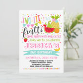 Zwei Ti Frutti Party Einladung 2. Geburtstag Party (Stehend Vorderseite)