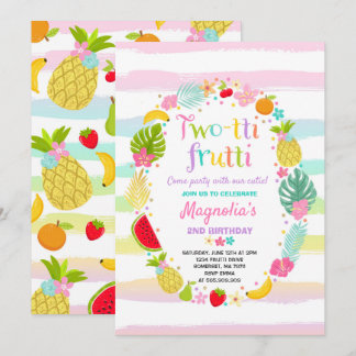 Zwei Ti Frutti Party Einladung 2. Geburtstag Party