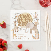 Zwei Tiere im Zoo-Safari-Kindergeburtstag Serviette (Beispiel)
