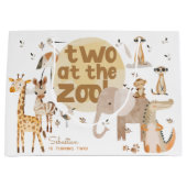 Zwei Tiere in der Zoo Safari zweiter Kindergeburts Große Geschenktüte (Vorderseite)